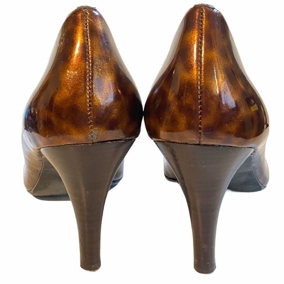 BP Animal Print Peep Toe Heels 9.5M Casual Office Workwear Shoes - Picture 8 of 8